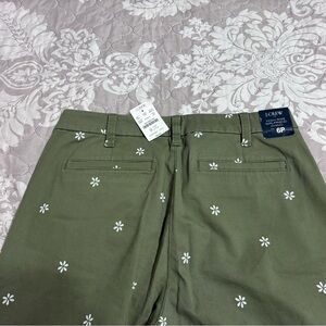 J. Crew Olive Green Floral-Print Women’s Pants
